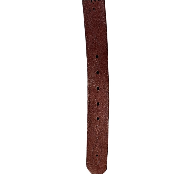 Vintage western style embroidered leather belt in chestnut brown one Size - Picture 6 of 15